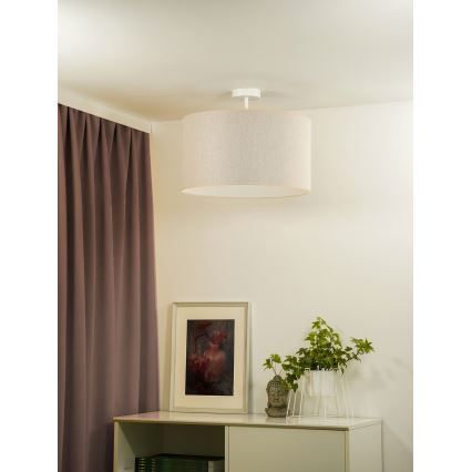 Duolla - Πλαφονιέρα οροφής ROLLER ECO RECYCLING 1xE27/15W/230V διάμετρος 45 cm κρεμ