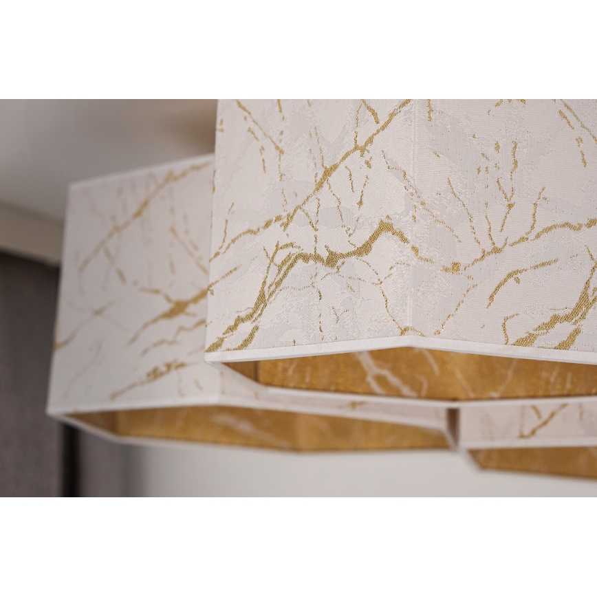 Duolla - Πλαφονιέρα οροφής ROLLER TRIO HEX 3xE27/15W/230V λευκό/χρυσαφί