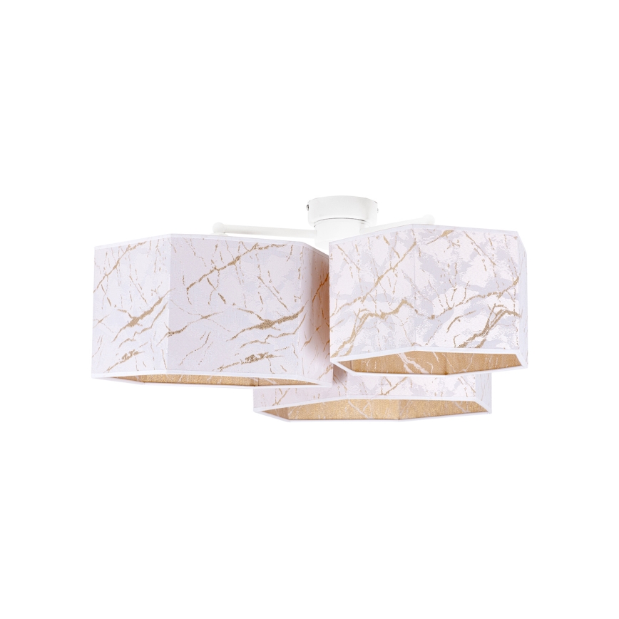 Duolla - Πλαφονιέρα οροφής ROLLER TRIO HEX 3xE27/15W/230V λευκό/χρυσαφί