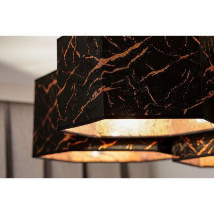 Duolla - Πλαφονιέρα οροφής ROLLER TRIO HEX 3xE27/15W/230V μαύρο/χαλκός