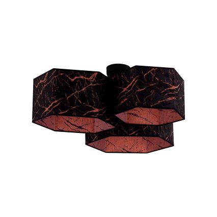 Duolla - Πλαφονιέρα οροφής ROLLER TRIO HEX 3xE27/15W/230V μαύρο/χαλκός