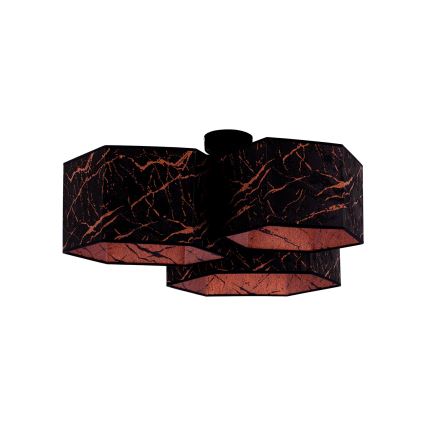 Duolla - Πλαφονιέρα οροφής ROLLER TRIO HEX 3xE27/15W/230V μαύρο/χαλκός