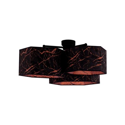 Duolla - Πλαφονιέρα οροφής ROLLER TRIO HEX 3xE27/15W/230V μαύρο/χαλκός