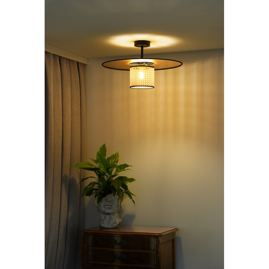 Duolla - Πλαφονιέρα οροφής TOKYO RATTAN 1xE27/15W/230V διάμετρος 50 cm χρυσό/rattan