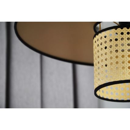 Duolla - Πλαφονιέρα οροφής TOKYO RATTAN 1xE27/15W/230V διάμετρος 50 cm χρυσό/rattan