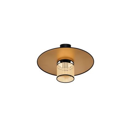 Duolla - Πλαφονιέρα οροφής TOKYO RATTAN 1xE27/15W/230V διάμετρος 50 cm χρυσό/rattan