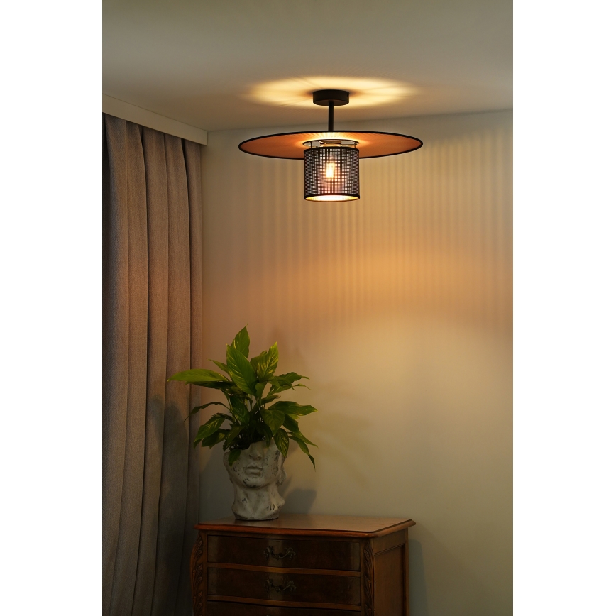 Duolla - Πλαφονιέρα οροφής TOKYO SHINY 1xE27/15W/230V διάμετρος 50 cm μαύρο/χαλκός