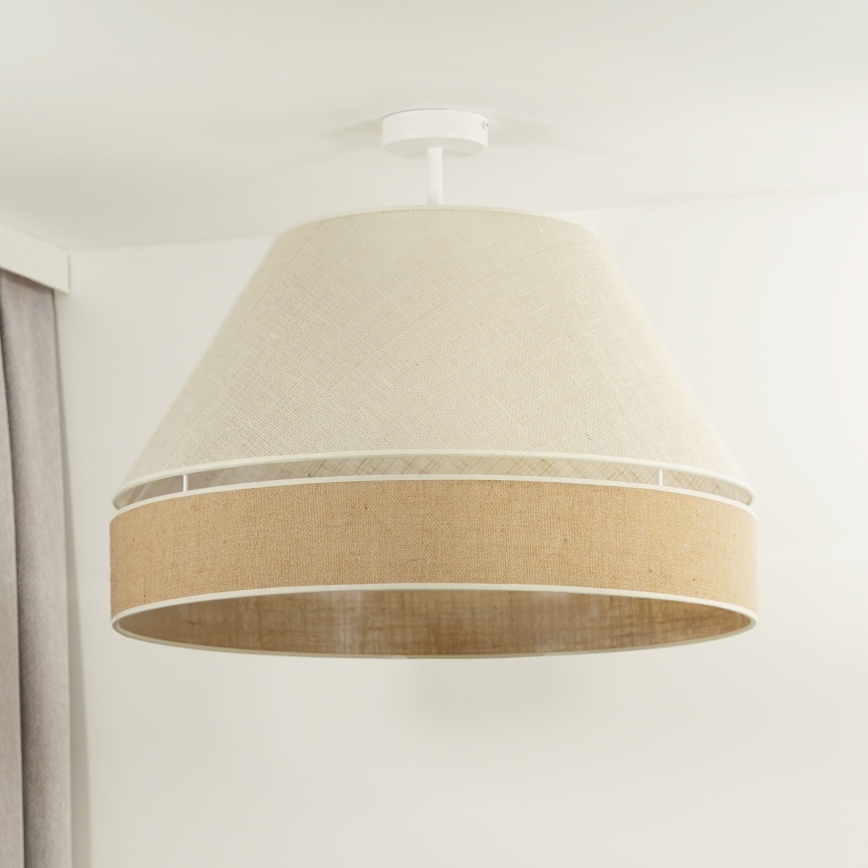 Duolla - Πλαφονιέρα οροφής YUTE AVIGNON 1xE27/15W/230V διάμετρος 60 cm γκρι/καφέ