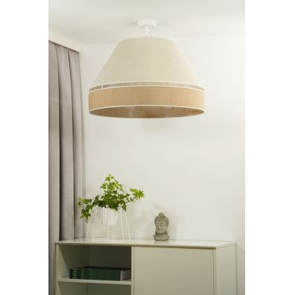 Duolla - Πλαφονιέρα οροφής YUTE AVIGNON 1xE27/15W/230V διάμετρος 60 cm γκρι/καφέ