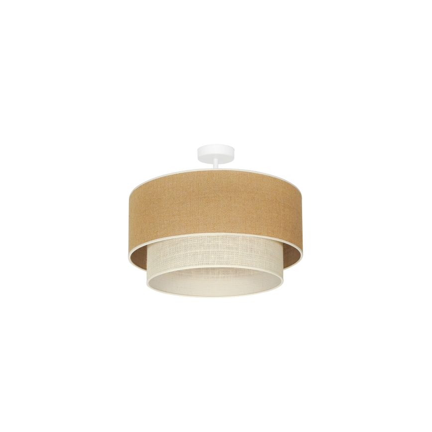 Duolla - Πλαφονιέρα οροφής YUTE BOHO 1xE27/15W/230V διάμετρος 45 cm καφέ/κρεμ