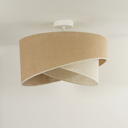 Duolla - Πλαφονιέρα οροφής YUTE CELLO 1xE27/15W/230V διάμετρος 45 cm καφέ/γκρι