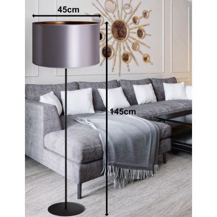 Duolla - Επιδαπέδιο φωτιστικό CANNES 1xE27/15W/230V διάμετρος 45 cm ασημί/χαλκός/μαύρο