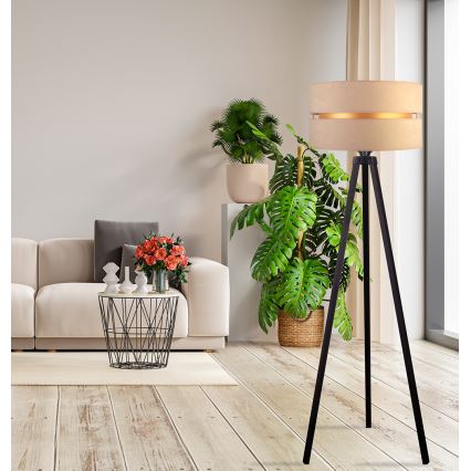 Duolla - Επιδαπέδιο φωτιστικό DUO 1xE27/60W/230V διάμετρος 44 cm μπεζ/βέγκε