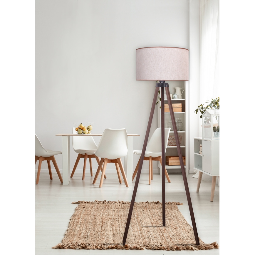 Duolla - Επιδαπέδιο φωτιστικό 1xE27/60W/230V διάμετρος 44 cm μπεζ/καφέ