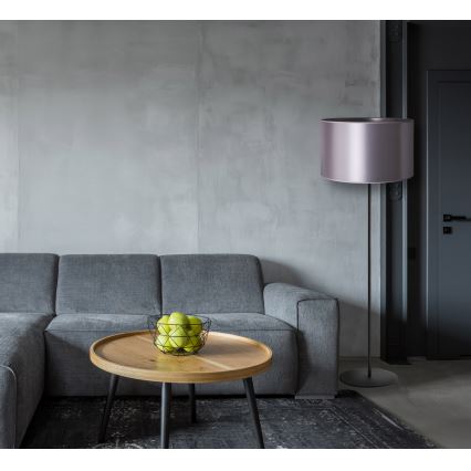 Duolla - Επιδαπέδιο φωτιστικό CANNES 1xE27/15W/230V διάμετρος 45 cm ασημί/μαύρο
