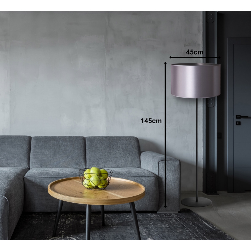 Duolla - Επιδαπέδιο φωτιστικό CANNES 1xE27/15W/230V διάμετρος 45 cm ασημί/μαύρο