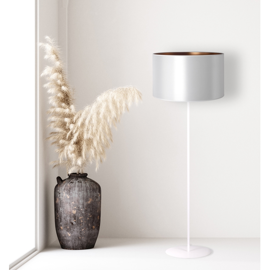 Duolla - Επιδαπέδιο φωτιστικό CANNES 1xE27/15W/230V διάμετρος 45 cm ασημί/χαλκός/λευκό