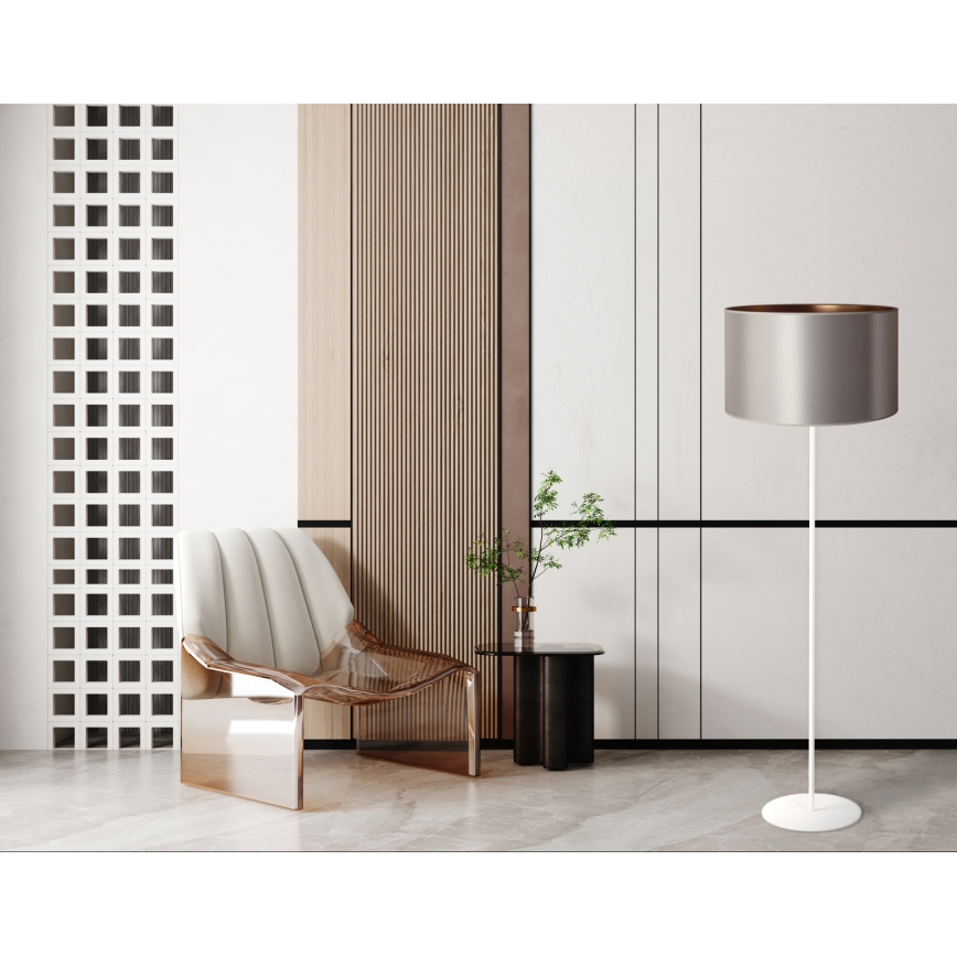 Duolla - Επιδαπέδιο φωτιστικό CANNES 1xE27/15W/230V διάμετρος 45 cm ασημί/χαλκός/λευκό