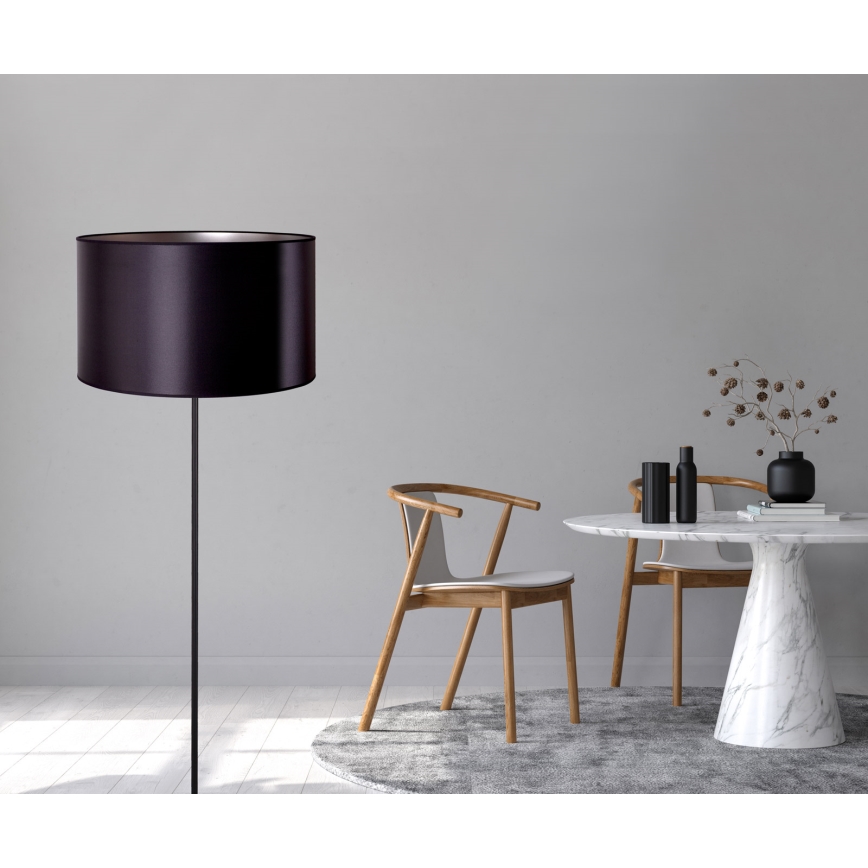 Duolla - Επιδαπέδιο φωτιστικό CANNES 1xE27/15W/230V διάμετρος 45 cm μαύρο/ασημί
