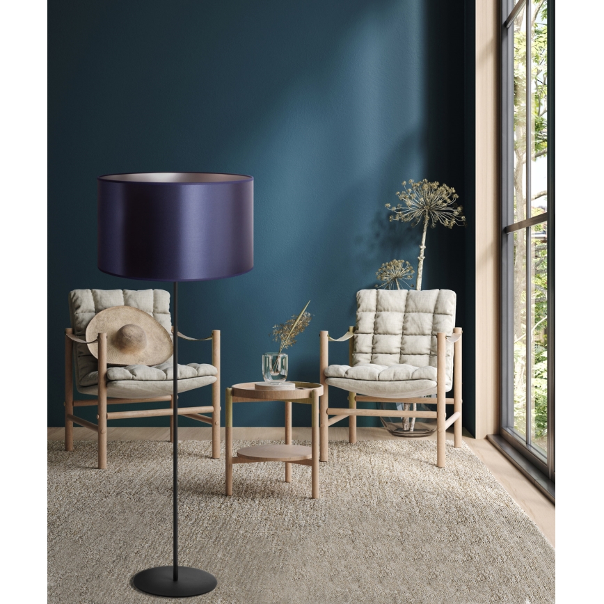 Duolla - Επιδαπέδιο φωτιστικό CANNES 1xE27/15W/230V διάμετρος 45 cm μωβ/ασημί/μαύρο