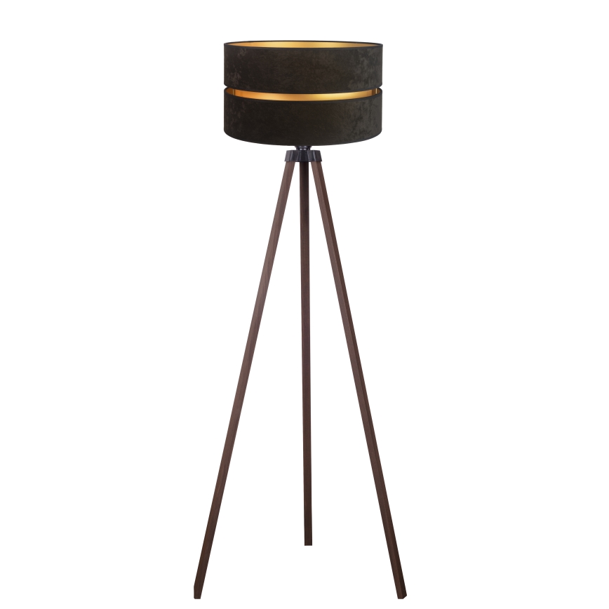 Duolla - Επιδαπέδιο φωτιστικό DUO 1xE27/60W/230V διάμετρος 44 cm μαύρο/καφέ