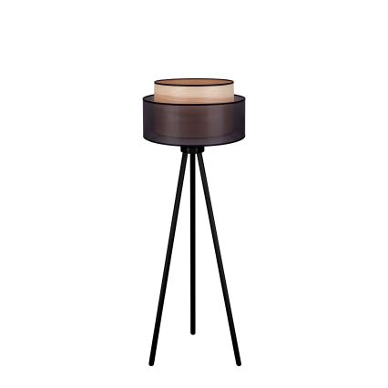 Duolla - Επιδαπέδιο φωτιστικό WOOD BOHO 1xE27/15W/230V διάμετρος 45 cm μαύρο/μπεζ