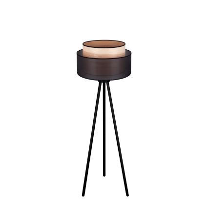 Duolla - Επιδαπέδιο φωτιστικό WOOD BOHO 1xE27/15W/230V διάμετρος 45 cm μαύρο/μπεζ