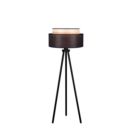 Duolla - Επιδαπέδιο φωτιστικό WOOD BOHO 1xE27/15W/230V διάμετρος 45 cm μαύρο/μπεζ