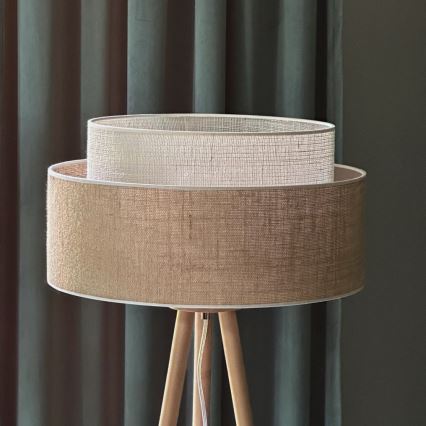 Duolla - Επιδαπέδιο φωτιστικό YUTE BOHO 1xE27/15W/230V διάμετρος 45 cm καφέ/κρεμ