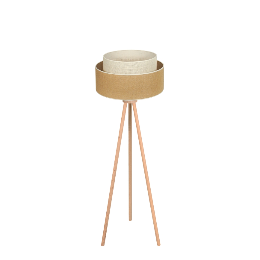 Duolla - Επιδαπέδιο φωτιστικό YUTE BOHO 1xE27/15W/230V διάμετρος 45 cm καφέ/κρεμ