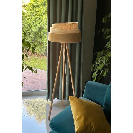 Duolla - Επιδαπέδιο φωτιστικό YUTE TRIO 1xE27/15W/230V διάμετρος 45 cm καφέ/γκρι/μπεζ