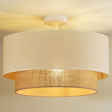 Duolla - Επιτοίχιο φωτιστικό BOHO 1xE27/15W/230V διάμ. 45 εκ. κρεμ/καφέ
