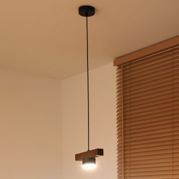 Duolla - Κρεμαστό φωτιστικό IRONLINE με καλώδιο 1xGX53/3W/230V, πεύκο/δρυς/μαύρο