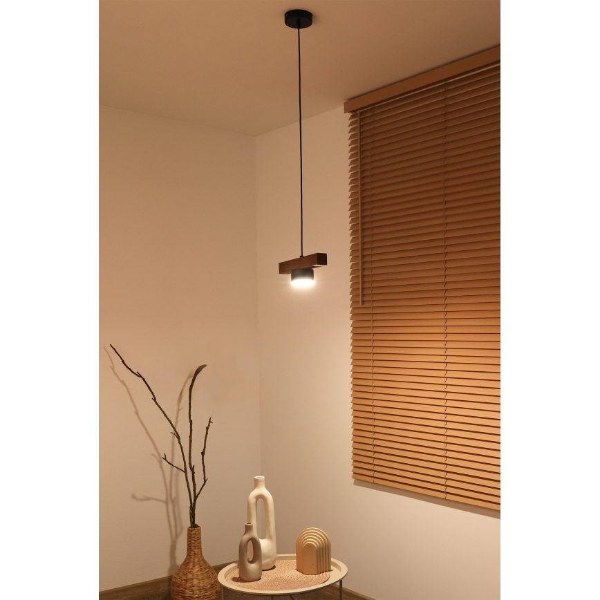 Duolla - Κρεμαστό φωτιστικό IRONLINE με καλώδιο 1xGX53/3W/230V, πεύκο/δρυς/μαύρο