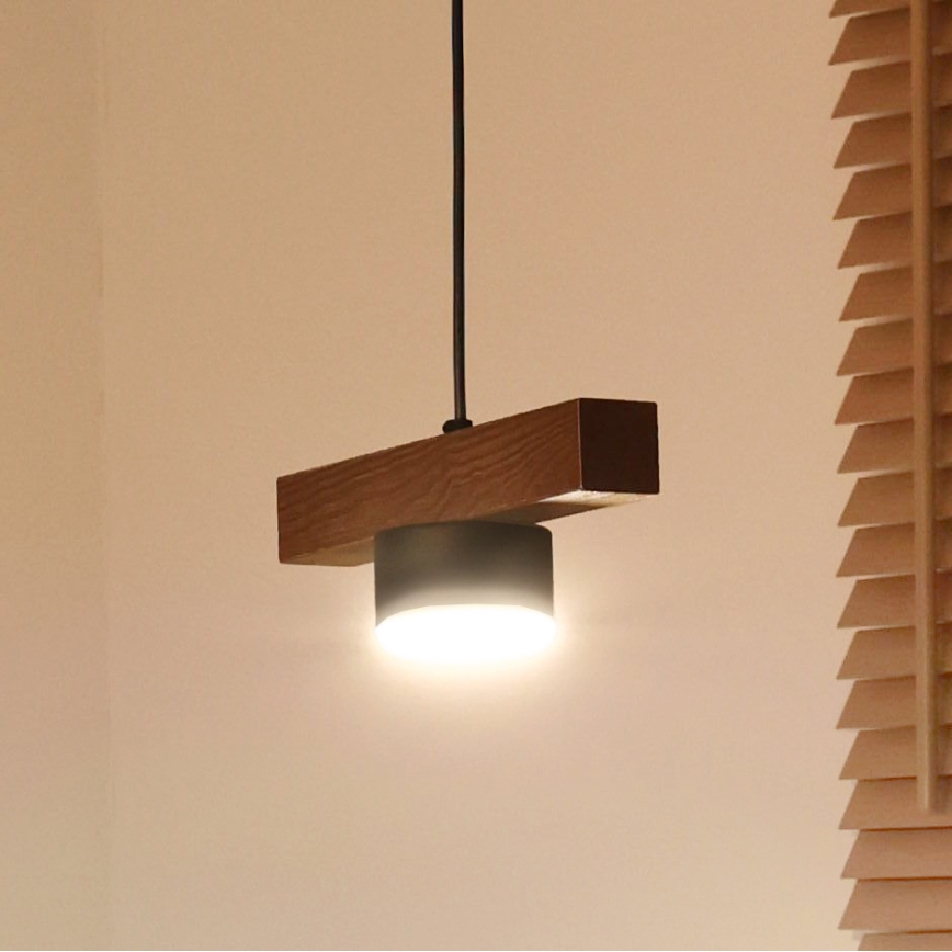 Duolla - Κρεμαστό φωτιστικό IRONLINE με καλώδιο 1xGX53/3W/230V, πεύκο/δρυς/μαύρο