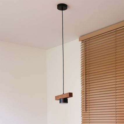 Duolla - Κρεμαστό φωτιστικό IRONLINE με καλώδιο 1xGX53/3W/230V, πεύκο/δρυς/μαύρο