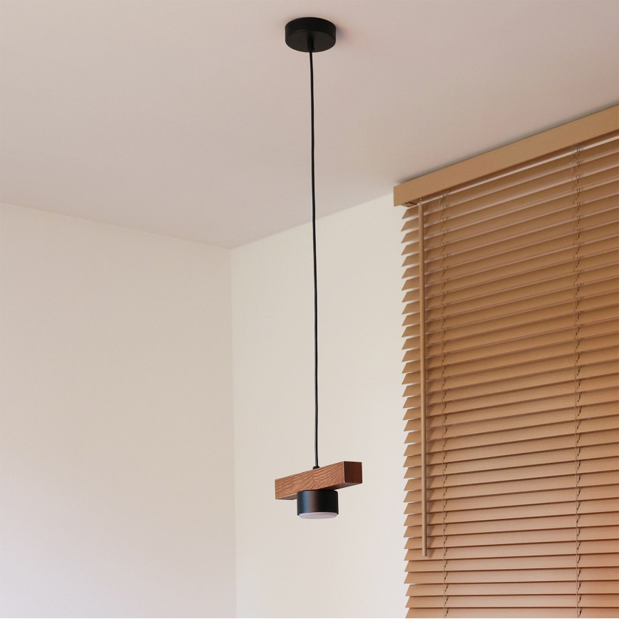 Duolla - Κρεμαστό φωτιστικό IRONLINE με καλώδιο 1xGX53/3W/230V, πεύκο/δρυς/μαύρο