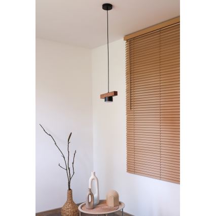 Duolla - Κρεμαστό φωτιστικό IRONLINE με καλώδιο 1xGX53/3W/230V, πεύκο/δρυς/μαύρο