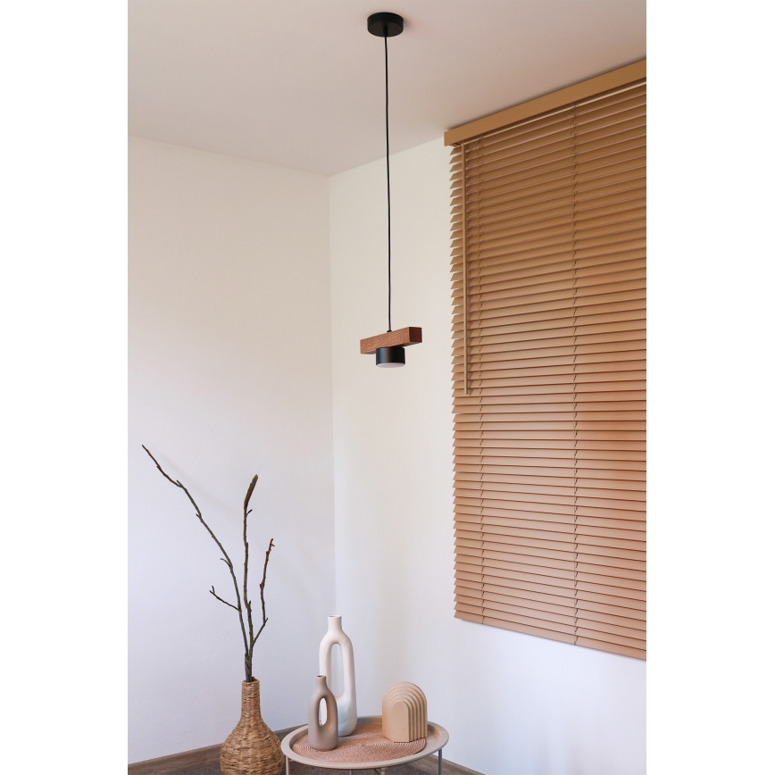 Duolla - Κρεμαστό φωτιστικό IRONLINE με καλώδιο 1xGX53/3W/230V, πεύκο/δρυς/μαύρο