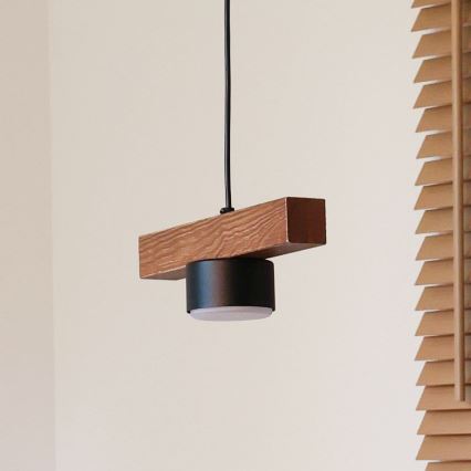 Duolla - Κρεμαστό φωτιστικό IRONLINE με καλώδιο 1xGX53/3W/230V, πεύκο/δρυς/μαύρο