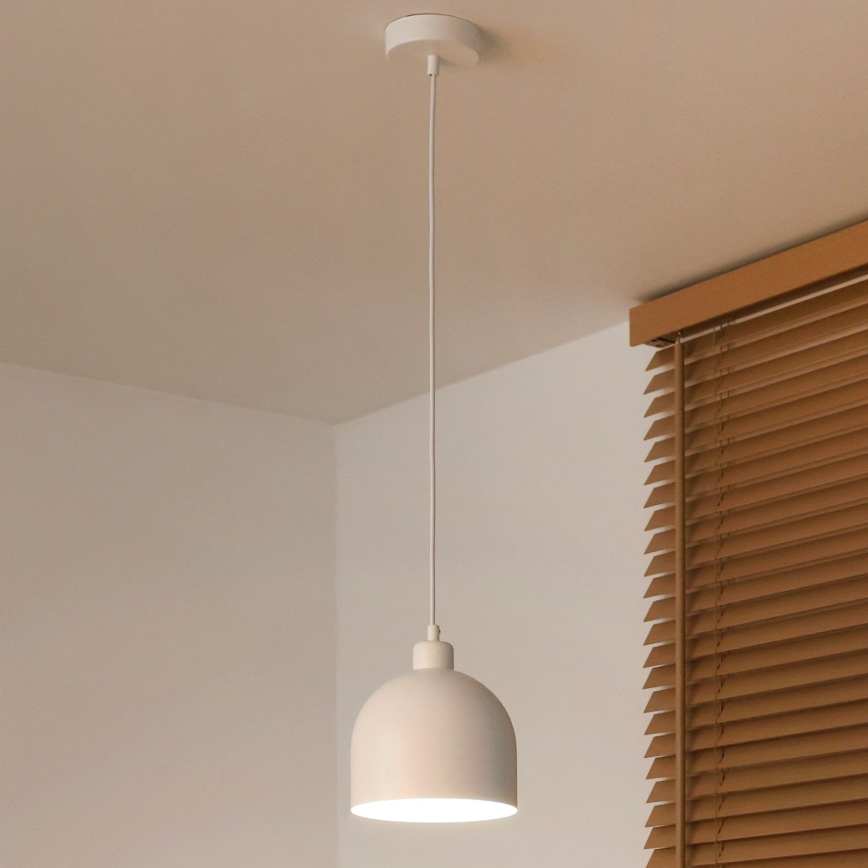 Duolla - Κρεμαστό φωτιστικό με καλώδιο IRONLINE 1xE27/15W/230V Ø 17 cm λευκό