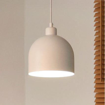 Duolla - Κρεμαστό φωτιστικό με καλώδιο IRONLINE 1xE27/15W/230V Ø 17 cm λευκό