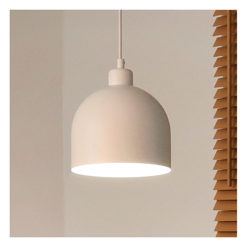 Duolla - Κρεμαστό φωτιστικό με καλώδιο IRONLINE 1xE27/15W/230V Ø 17 cm λευκό