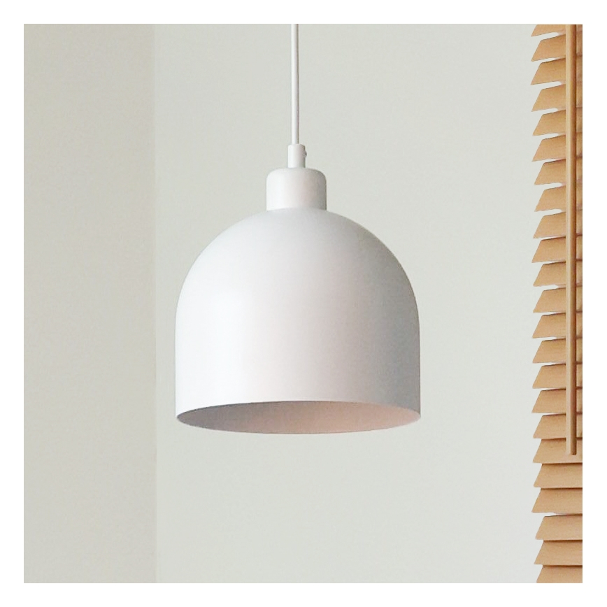 Duolla - Κρεμαστό φωτιστικό με καλώδιο IRONLINE 1xE27/15W/230V Ø 17 cm λευκό