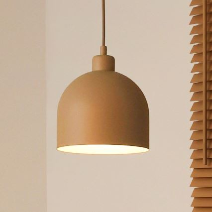 Duolla - Κρεμαστό φωτιστικό με καλώδιο IRONLINE 1xE27/15W/230V, Ø 17 cm, μπεζ