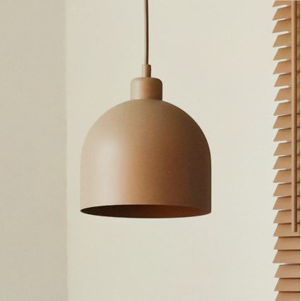 Duolla - Κρεμαστό φωτιστικό με καλώδιο IRONLINE 1xE27/15W/230V, Ø 17 cm, μπεζ