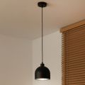 Duolla - Κρεμαστό φωτιστικό με καλώδιο IRONLINE 1xE27/15W/230V, διάμ. 17 εκ., μαύρο