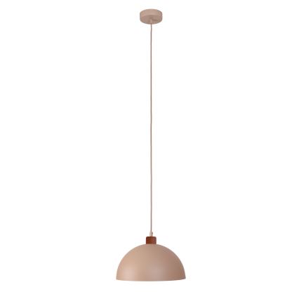 Duolla - Κρεμαστό φωτιστικό με καλώδιο IRONLINE 1xE27/15W/230V διάμ. 27 cm μπεζ/χάλκινο