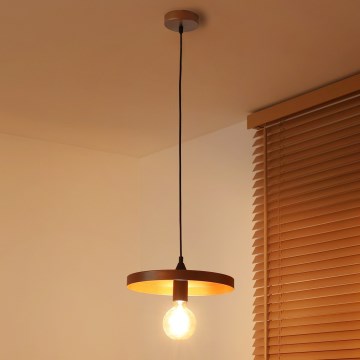 Duolla - Κρεμαστό φωτιστικό με καλώδιο IRONLINE 1xE27/15W/230V διάμ. 30 εκ. χάλκινο/μαύρο