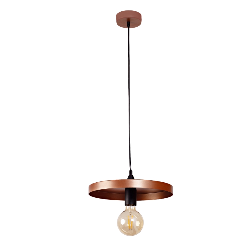 Duolla - Κρεμαστό φωτιστικό με καλώδιο IRONLINE 1xE27/15W/230V διάμ. 30 εκ. χάλκινο/μαύρο